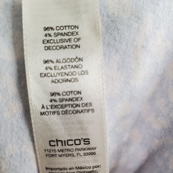 Zenergy Chicos 3 Size XL Top Sparkly Bead Lace Embellished Animal Print Stretch - Picture 8 of 12